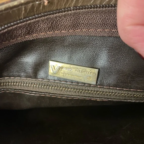 VALENTINO Brown Vintage Logo Bag 💯 AUTHENTIC - Picture 14 of 15